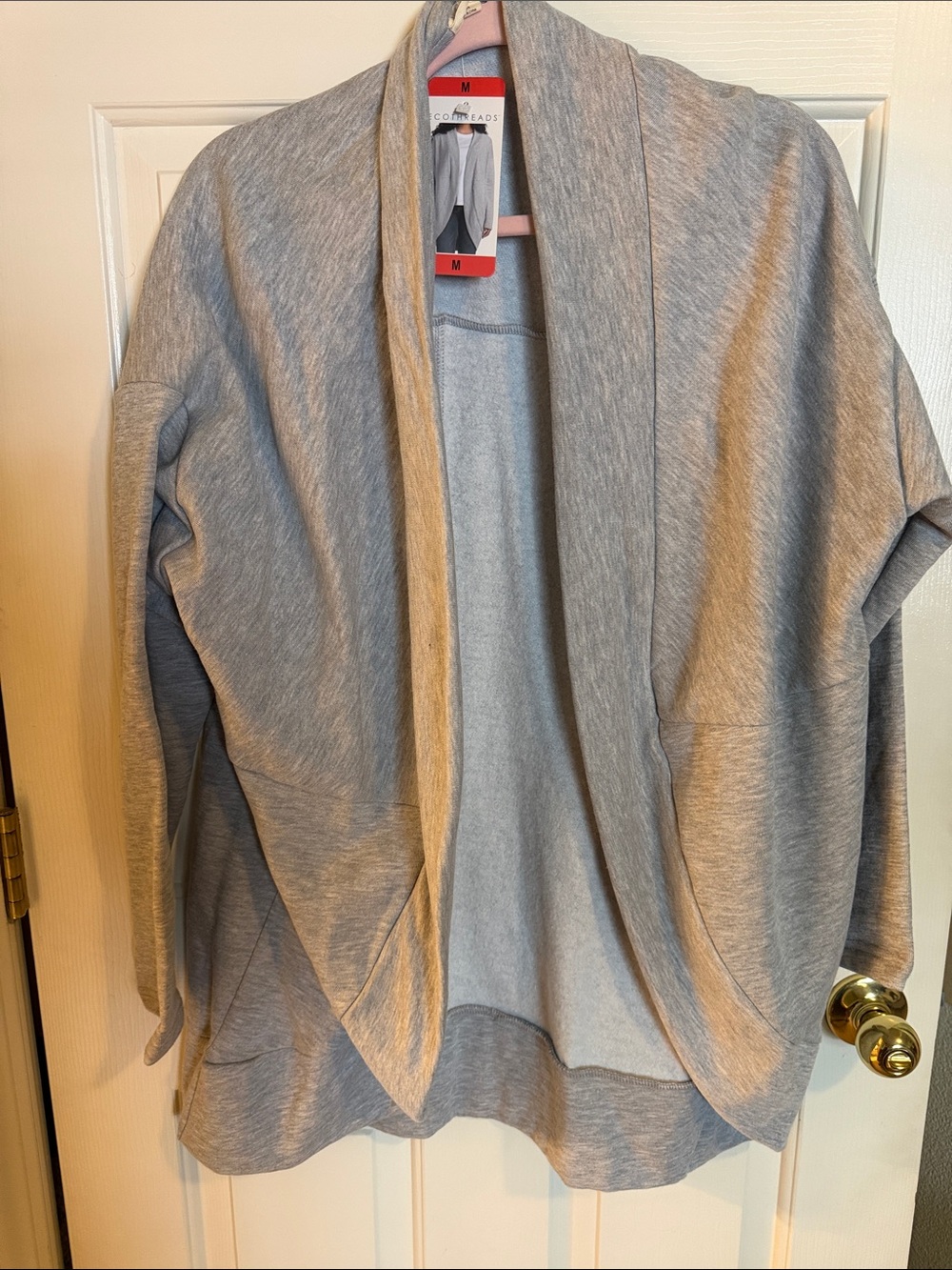 Comfortable Open-Front Gray Cardigan Sweater